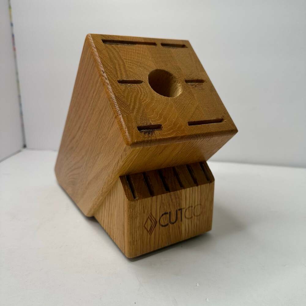 Cutco Oak Knife Block 13 Slot Countertop Knife Storage USA Made